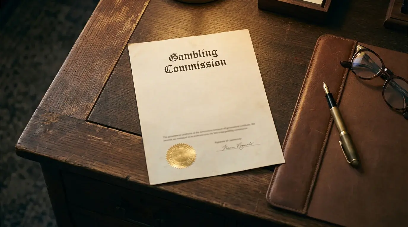 UK gambling regulation — UKGC licensing document on an official desk